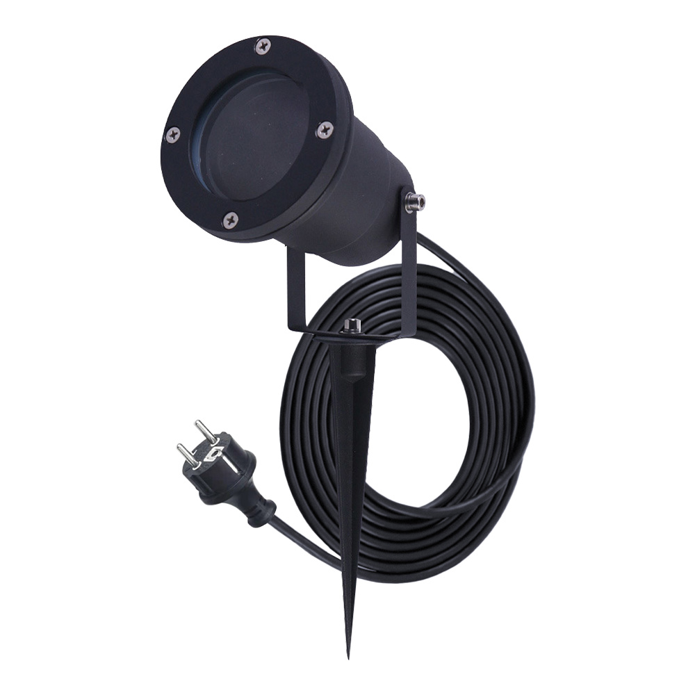 Sydney Prikspot - excl. GU10 - Plug & Play - Voor buiten - Zwart - 1.5 meter netsnoer - Tuin spots, spots bodem buiten
