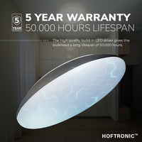 LED Bulkhead 30 cm - Plafondlamp met noodaccu - 18W 2100 Lumen - 6500K Daglicht wit - IK10 - RVS - IP65 Waterdicht