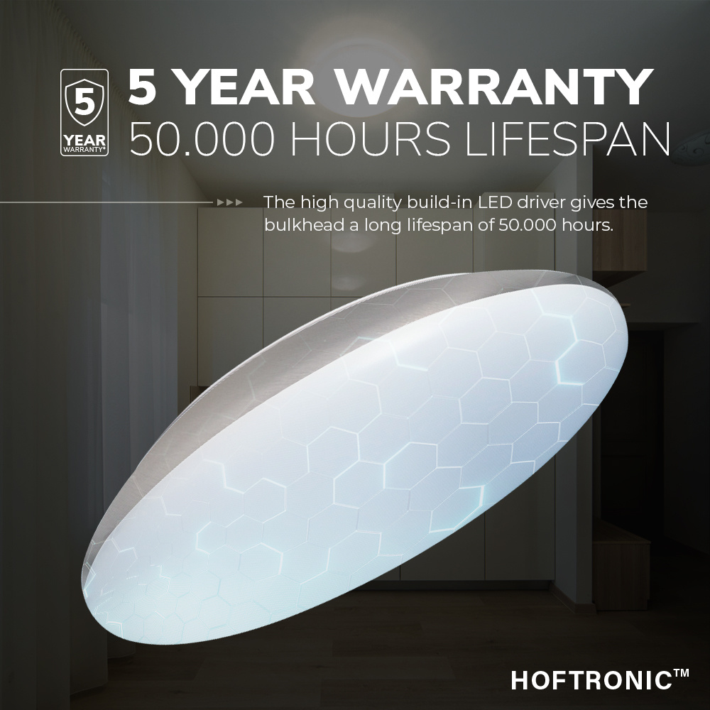 LED Bulkhead 25 cm - Plafondlamp met bewegingssensor - 12W 1300 Lumen - CCT Lichtkleur instelbaar - Dimbaar - IK10 - Chroom - IP65 Waterdicht