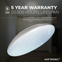 LED Bulkhead 38 cm - Plafondlamp - Wandarmatuur - 25W 2600 Lumen Dimbaar - CCT lichtkleur instelbaar - IK10 - Chroom - IP65 Waterdicht