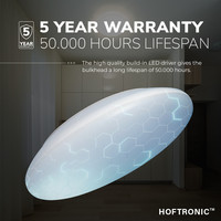 LED Bulkhead 30 cm - Plafondlamp met noodaccu - 18W 2100 Lumen - 6500K Daglicht wit - IK10 - Wit - IP65 Waterdicht