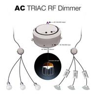Set van 4 dimbare LED Wandlamp Denver grijs 6 Watt - 3000K - Up & Down light - IP54 - Incl. dimmer met afstandsbediening