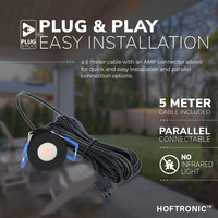 12er set 12V 3W - Mini LED Einbaustrahler - Schwarz - Vertieft - Terrassenbeleuchtung - IP65 für den Außenbereich - 2700K - Warmweiß