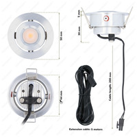 Complete veranda set 4x3W dimbare LED inbouwspots Sienna 2700K IP44 12 Volt