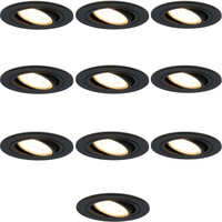 Set van 10 dimbare LED inbouwspots 5 Watt 2700K warm wit kantelbaar