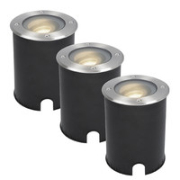 3x Lilly dimmbarer LED Bodenstrahler - Kippbar - überfahrbar - Rund - Edelstahl - 4000K - 5 Watt - IP67 wasserdicht - 3 Jahre Garantie