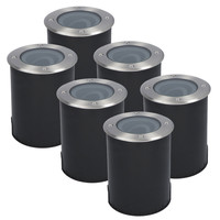 6x Lilly dimmable LED ground spot - Tiltable - Crossable - Round - stainless steel - excl. GU10 bulb - IP67 waterproof - 3 years Guaranteeround spot - Round - stainless steel - excl. GU10 bulb - IP67 waterproof - 3 years Guarantee
