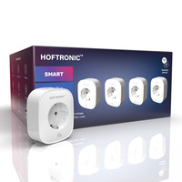4x Slimme stekker - WiFi & Bluetooth - Extra plat - Compatibel met Amazon Alexa & Google Home - Wit - 16a smart plug