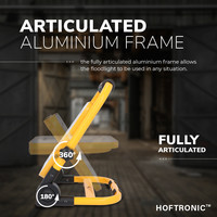 LED Construction lamp on tripod - 2 x 100 Watt - 6400K - Battery lamp - Adjustable work lamp with battery - 4 light modes - IP65 splash-proof