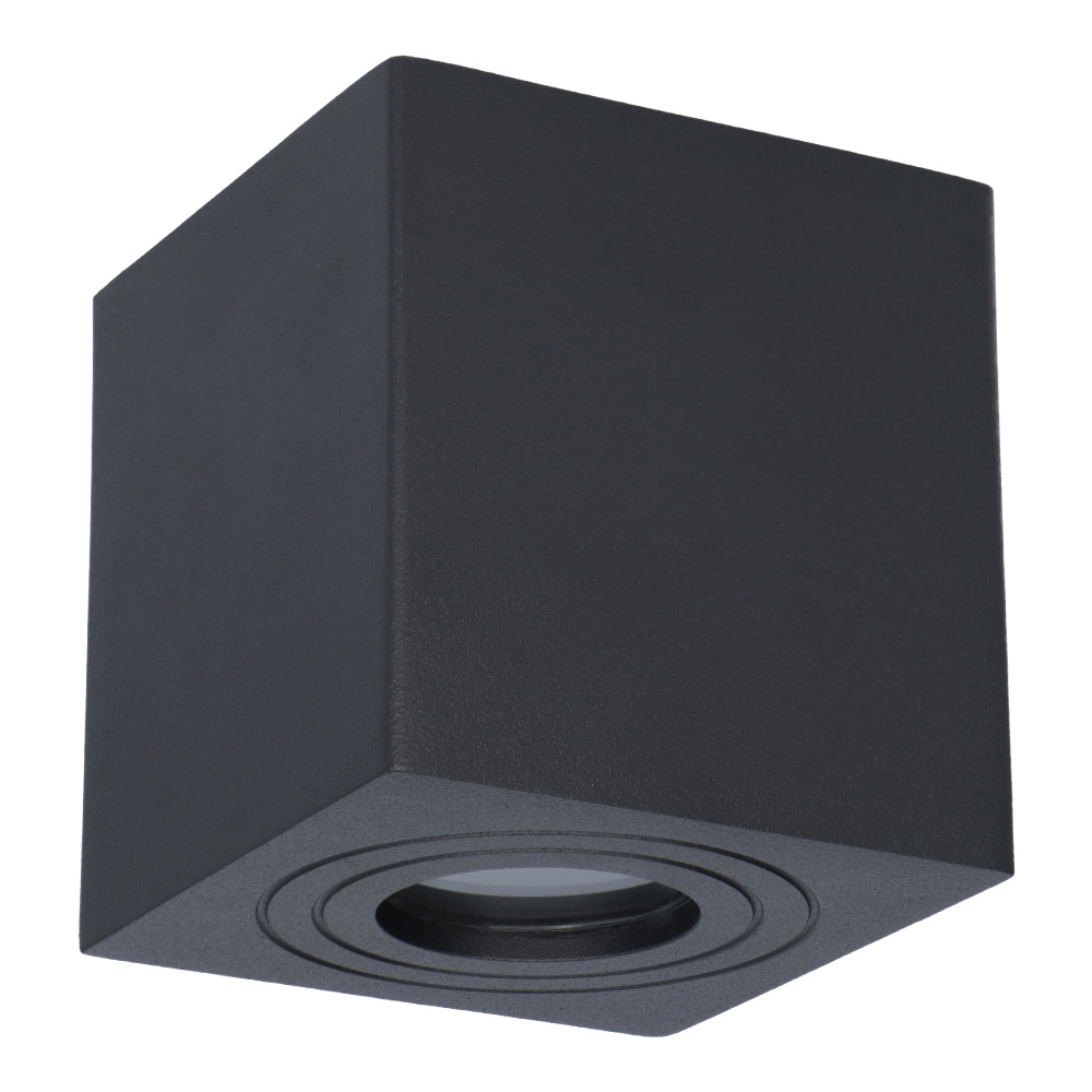 Gibbon LED opbouw plafondspot - Vierkant - IP65 waterdicht - GU10 fitting - Plafondlamp geschikt voor badkamer - Zwart