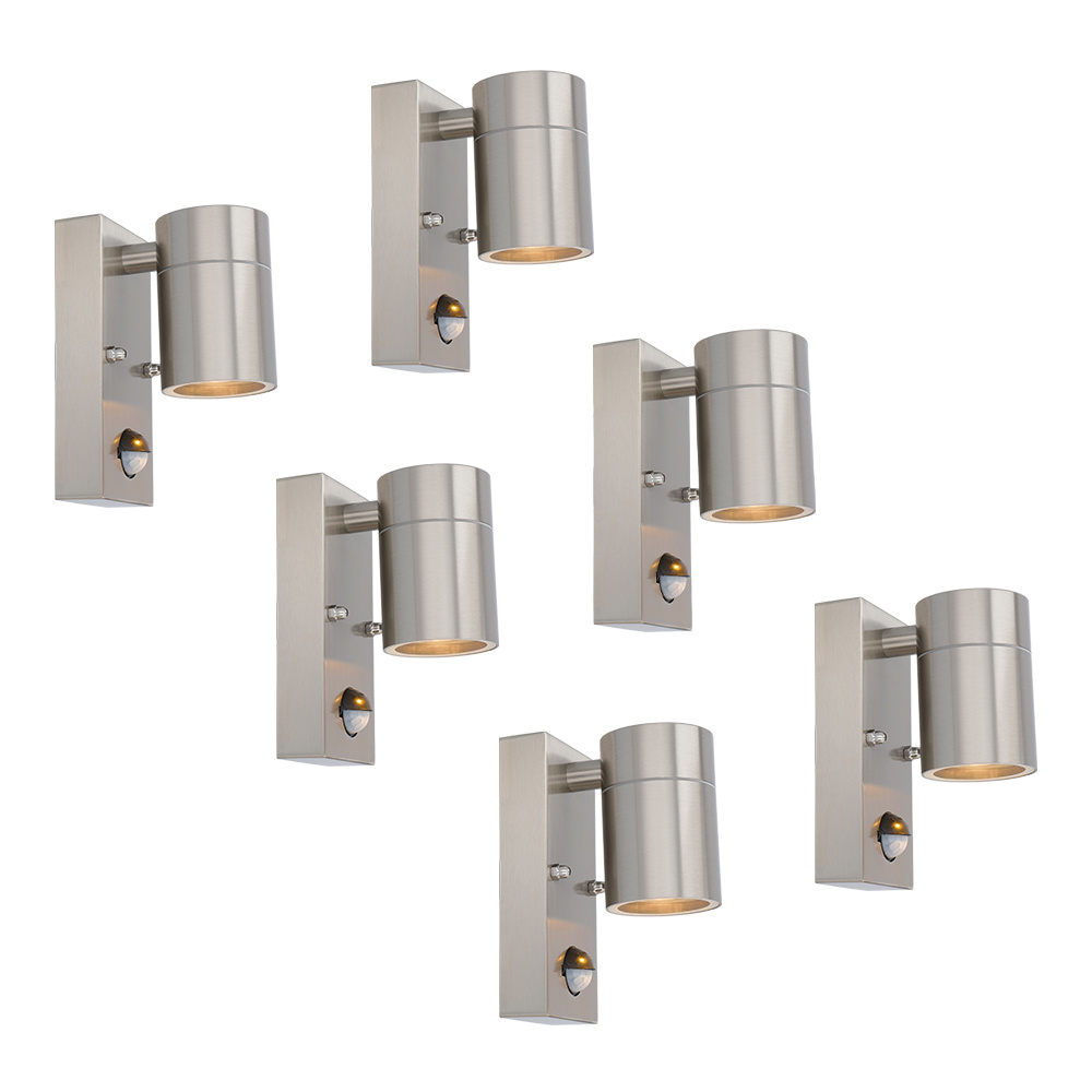 HOFTRONIC 6x Mason wandlamp - 2700K warm wit - Bewegingsmelder en schemerschakelaar - IP44 spatwater