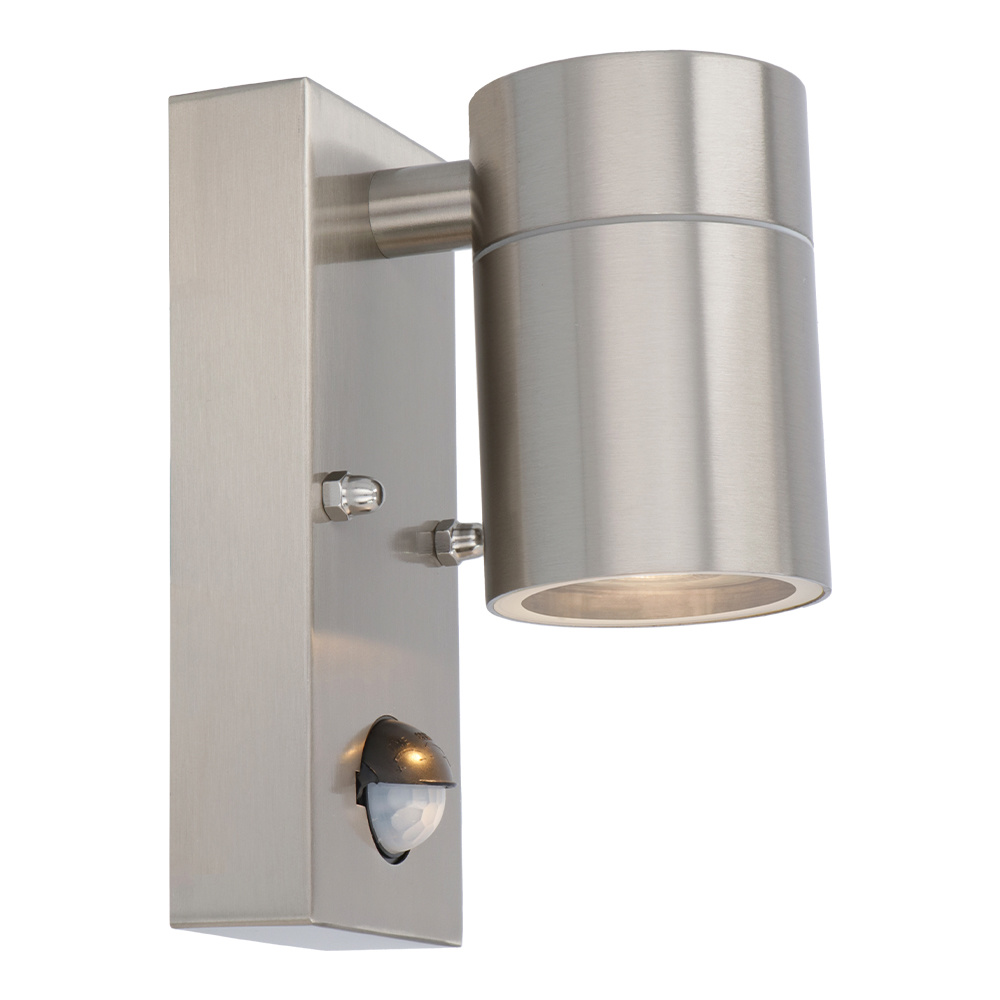 Mason wandlamp - 4000K warm wit - Bewegingsmelder en schemerschakelaar - IP44 spatwaterdicht - Spotlight voor binnen en buiten - RVS voor binnen en b