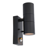 Blenda Wandleuchte - 2700K Warmweiß - Bewegungsmelder und Dämmerungsschalter - Schwarz - IP44 spritzwassergeschützt - Up & Downlight für den Außenbereich