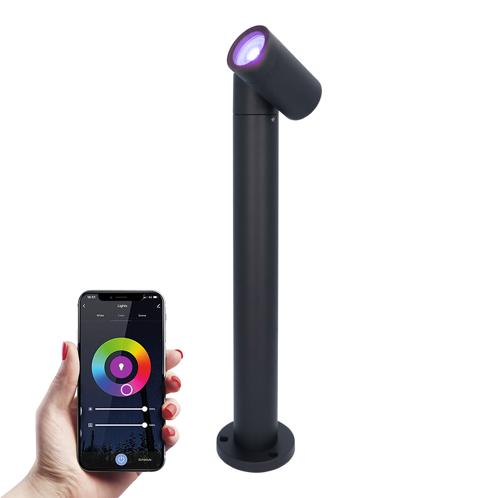 HOFTRONIC Amy smart sokkellamp - RGBWW - WiFi & Bluetooth - GU10 lichtbron - 45 cm - Padverlichting 
