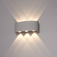 Tulsa dimbare LED wandlamp - Up & Down light - IP54 - 6 watt - 3000K warm wit - Binnen en buiten - 3 jaar garantie - Grijs