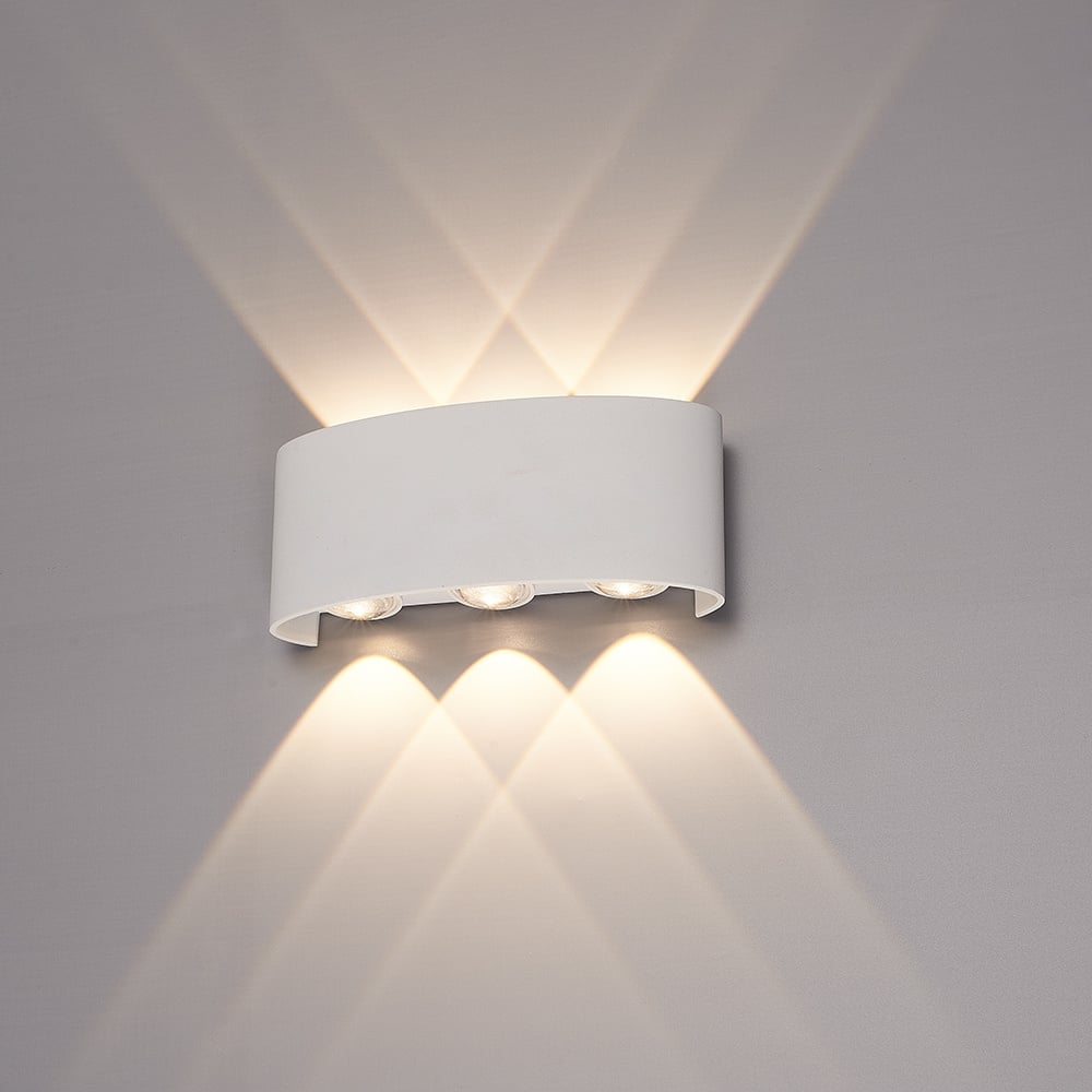 Hofronic Tulsa dimbare LED wandlamp - Up & Down light - IP54 - 6 watt - 3000K warm wit - Binnen en buiten - 3 jaar garantie - Wit