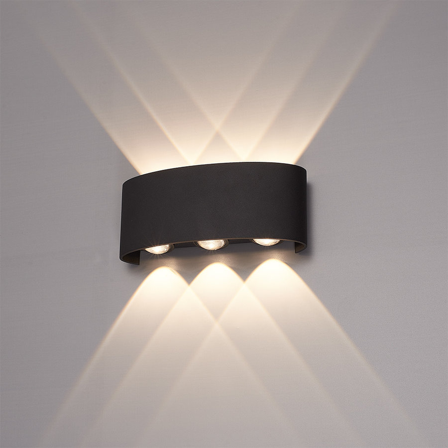 ego definitief Dekking Tulsa dimbare LED wandlamp - 3000K warm wit - IP54 - Zwart