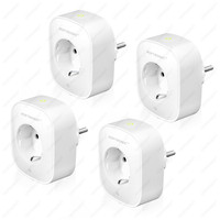 4x Slimme stekker - WiFi & Bluetooth - Extra plat - Compatibel met Amazon Alexa & Google Home - Wit - 16a smart plug