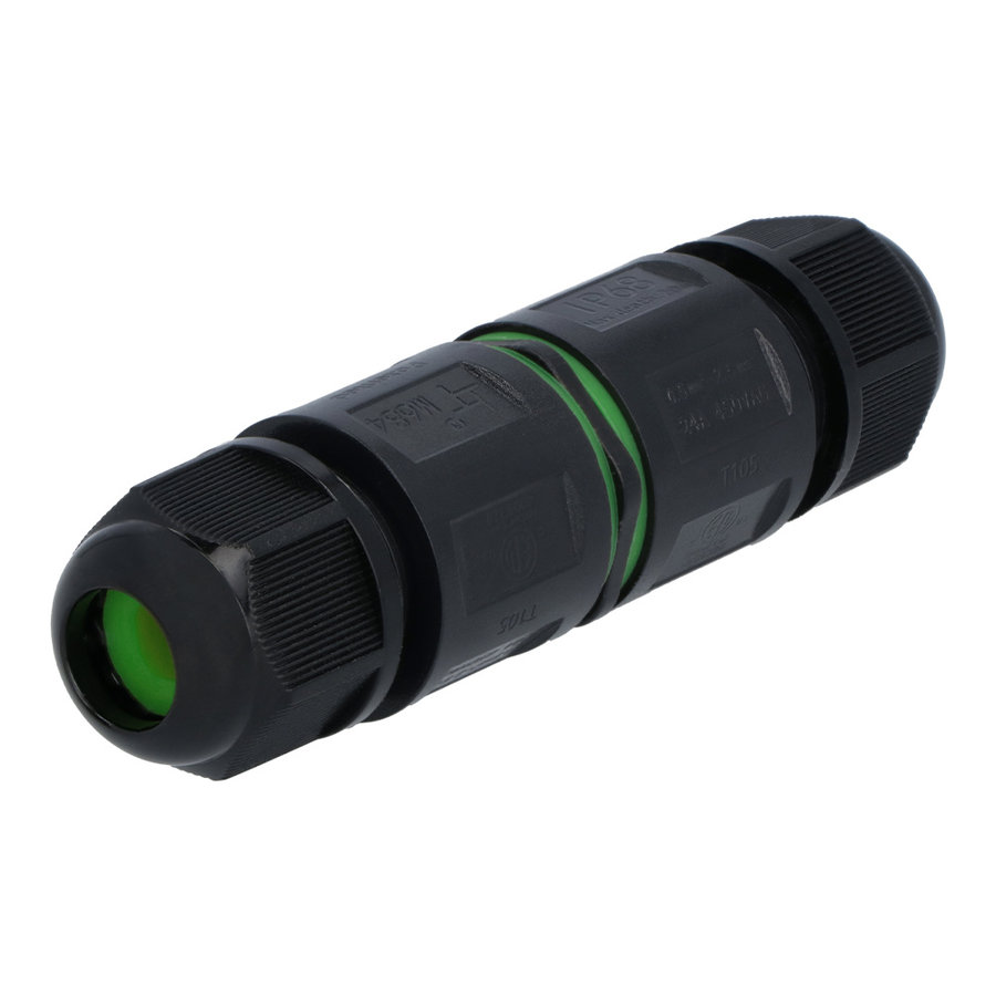 Piuluvor IP68 Kabelverbinder, waterdicht, 3-polig, T-vormige verbindingsmof, aardkabel, connector, waterdichte kabelmof, 3-weg verbindingsbox voor 3-12 mm kabeldiameter, 3 stuks, zwart