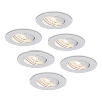 6x Pittsburg LED Einbaustrahler - 3.8 Watt - Neutralweiß 4000K - GU10 LED-Modul - Dimmbar - für Innenbereich - Weiß