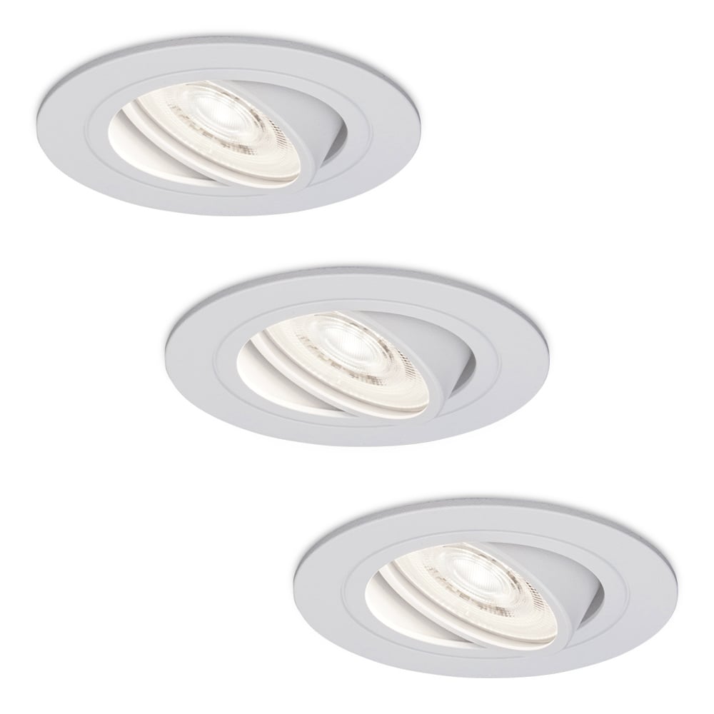 HOFTRONIC™ 3x Pittsburg LED inbouwspot - 3.8 Watt - Daglicht wit 6000K - GU10 LED module - Dimbaar - Downlight - voor binnen - Wit