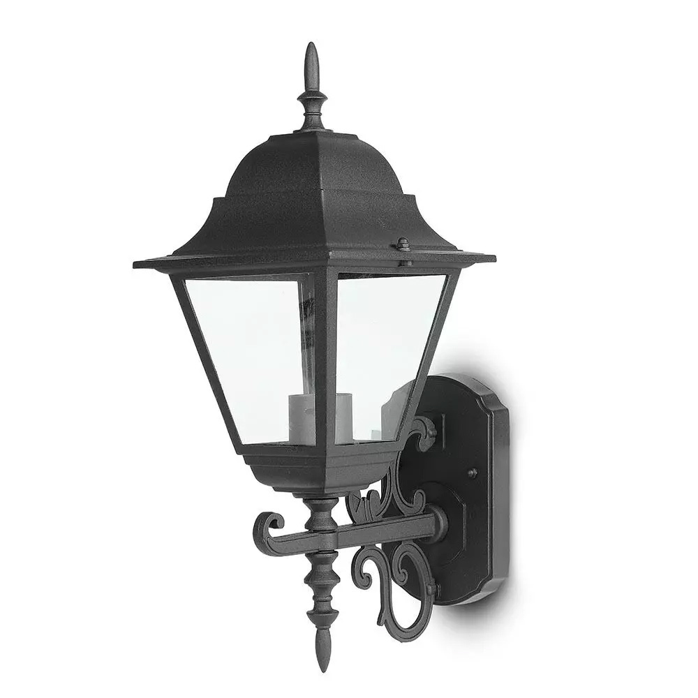 V TAC Traditioneel klassieke wandlamp XL Zwart Geschikt voor E27 IP44