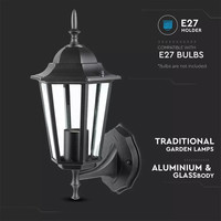 Wandlaterne Landhausstil Wandlampe - Schwarz - Geeignet für E27 - IP44 wandleuchte für außen und innen - Klassisch