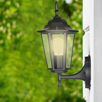 Traditioneel klassieke wandlamp - Zwart - Geschikt voor E27 - IP44