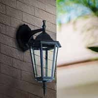 Traditioneel klassieke wandlamp - Zwart - Hangend - Geschikt voor E27 - IP44