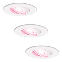 Set van 3 stuks smart WiFi LED inbouwspots Pittsburg dimbaar RGBWW kantelbaar wit IP20