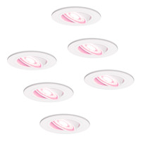 Set van 6 stuks smart WiFi+BLE LED inbouwspots Pittsburg dimbaar RGBWW kantelbaar wit IP20