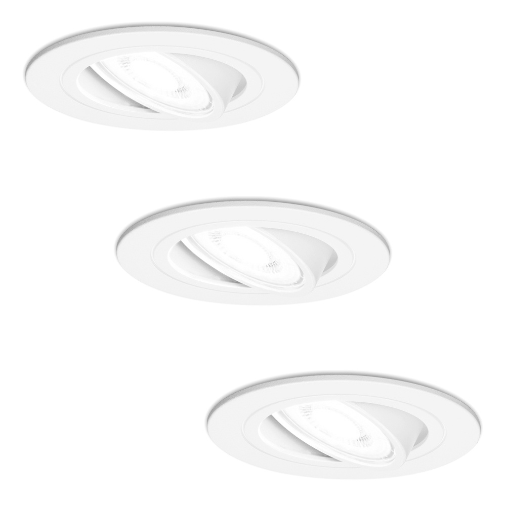 HOFTRONIC™ Set van 3 stuks dimbare LED inbouwspots Pittsburg 5 Watt 6000K spot kantelbaar