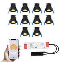 10x Milano zwarte Smart LED Inbouwspots complete set - Wifi & Bluetooth - 12V - 3 Watt - 2700K warm wit - Veranda verlichting - Voor binnen en buiten
