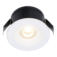 Cadiz - Mini 12V LED inbouwspot wit - 3 Watt - Dimbaar - IP44 waterdicht voor buiten - 2700K Warm wit - Lage inbouwdiepte 26mm - Voor veranda, badkamer, carport en binnenruimtes