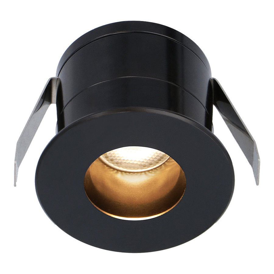 HOFTRONIC™ Olivia schwarzer LED-Downlight - Versenkt - 12V - 3 Watt -  Verandabeleuchtung - Außenbereich - 2700K warmweiß