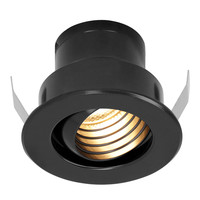 12V 3W - Mini LED Inbouwspot - Zwart - Kantelbaar & verzonken - Verandaverlichting - IP44 voor buiten - 2700K - Warm wit