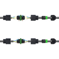 10x Kabelverbinder - IP68 - Waterdicht - Gereedschapsloze installatie - Koppelstuk