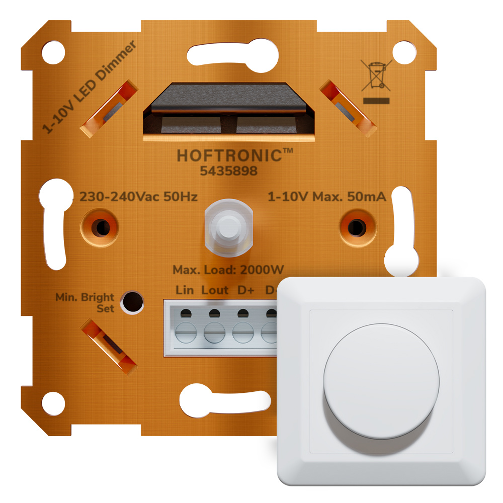 LED dimmer 1-10V - Max. 50mA - Incl. afdekraampje en draaiknop