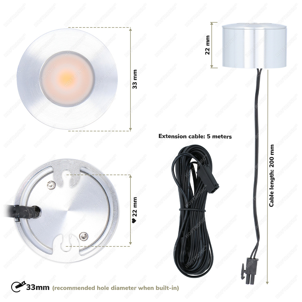 Complete set 8x3W niet dimbare LED in/opbouwspots Navarra IP44