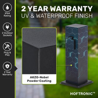 Delta S garden socket - 30 cm - 2 sockets - IP44 for outdoors - Outdoor socket - Black