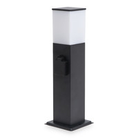 Rustic S garden socket - 42cm - ex. E27 bulb - 2 sockets - Garden lantern - IP44 for outdoors - Outdoor socket - Black