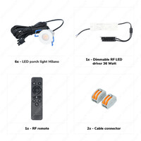 6er Set Milano LED Badbeleuchtung - Warmweiß - Mit trafo 12V - IP65 wasserdicht - Für Bad- und Duschbeleuchtung - Schwarz
