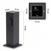 Delta S - Buitenstopcontact paal - 30cm - 2 stopcontacten - IP44 voor buiten - Tuinstopcontact - Zwart