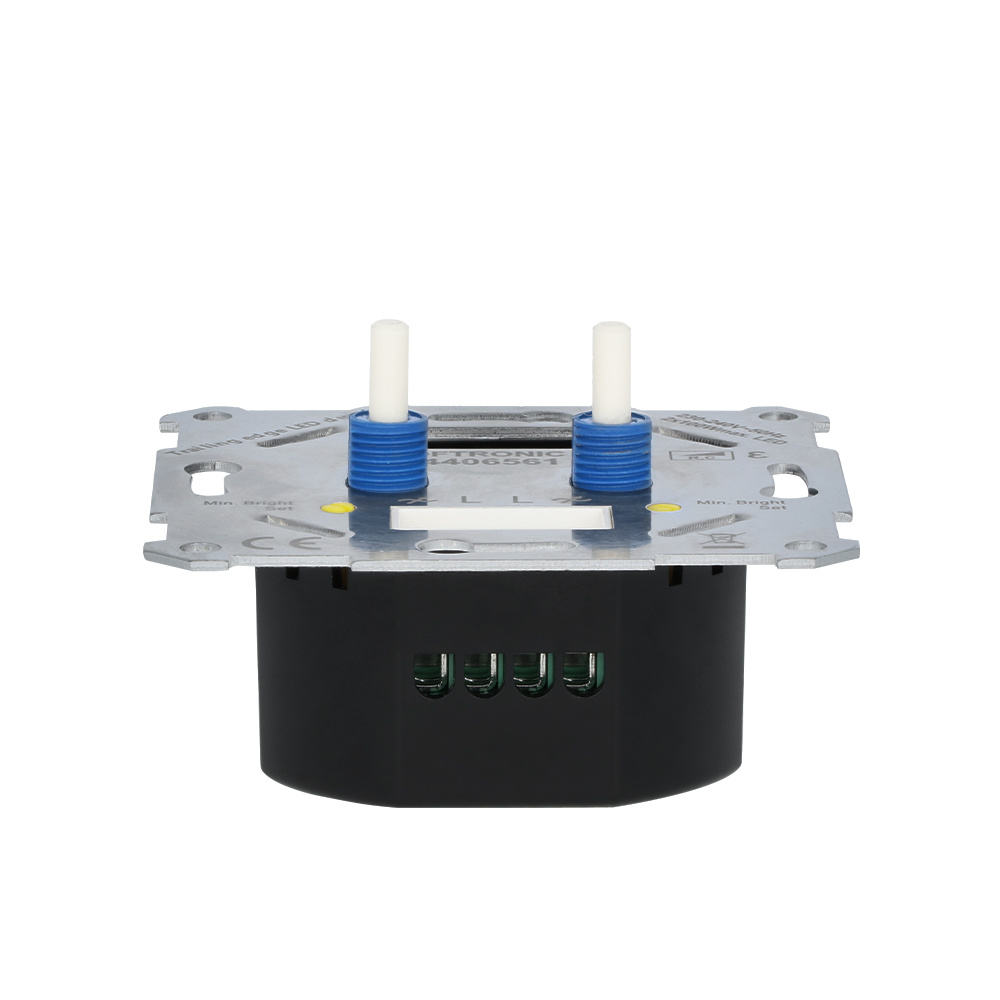 LED Duo Dimmer inbouw - 2x 0-100 Watt - Fase afsnijding - incl. zwart afdekraam en draaiknop afbeelding