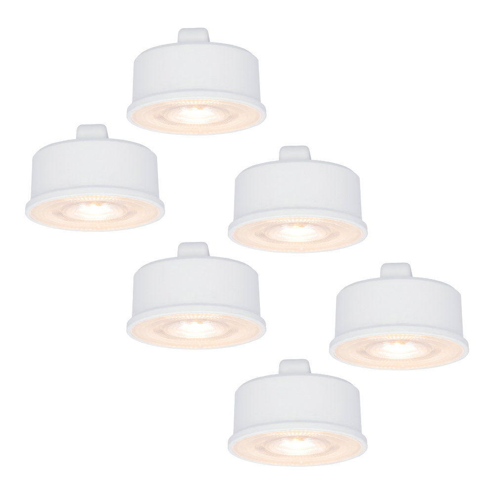 HOFTRONIC™ 6x Dimbare LED module - Vervangt GU10 - Lage inbouwdiepte - 2700K warm wit - 3.8 Watt - 270 Lumen - Universeel - Ultra dun