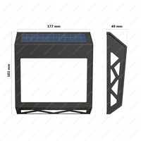 Numa - Solar illuminated house number with 8 LEDs - Solar house number illumination - with twilight switch - 3000K warm white - Black - IP65 waterproof