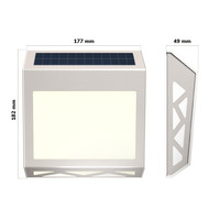 Numa - Solar illuminated house number with 8 LEDs - Solar house number illumination - with twilight switch - 3000K warm white - silver - IP65 waterproof