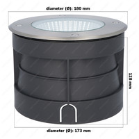 Sonnie LED Grondspot RVS - Rond - 4000K Neutraal wit - 20 Watt - IP67 waterdicht voor buiten - 3 jaar garantie