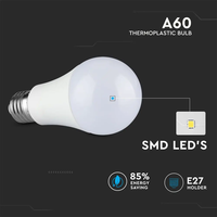 E27 LED lamp - 9.5 Watt - 4000K - Vervangt 100 Watt - A60 - 160lm/w High Lumen