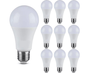 V-TAC 10x E27 LED Bulb - 9.5 Watt - 4000K - Replaces 100 Watt - A60 -  160lm/w High Lumen